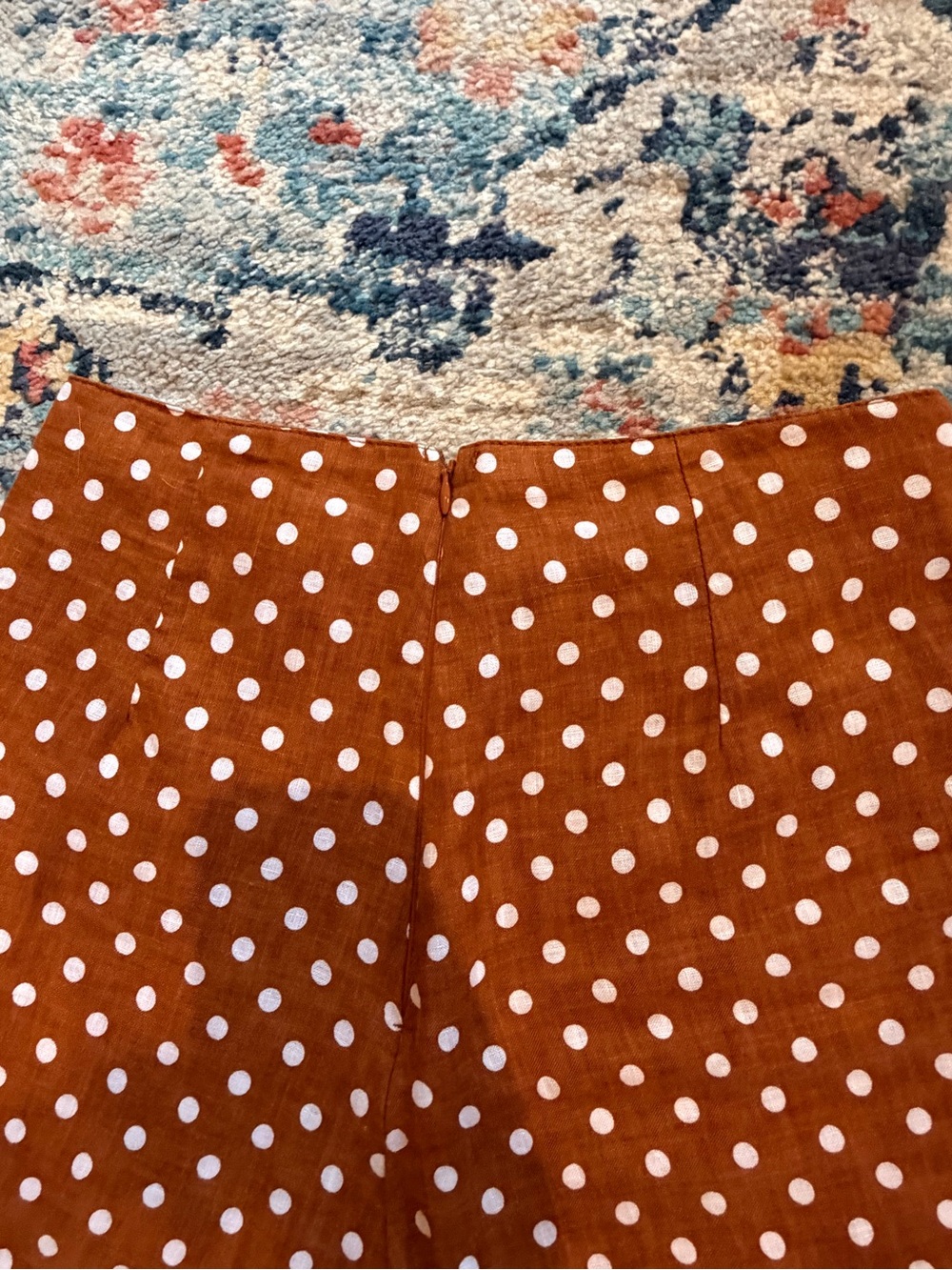 Anthro Faithfull Brown Polka Dot Wide-Leg Linen Pants Tomas Cropped pant 6 EUC - Picture 5 of 16